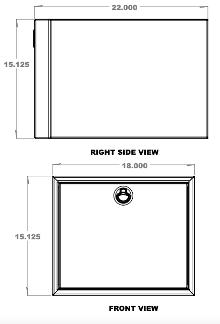 18" Single Drawer Cabinet - 18" x 22" x 15"