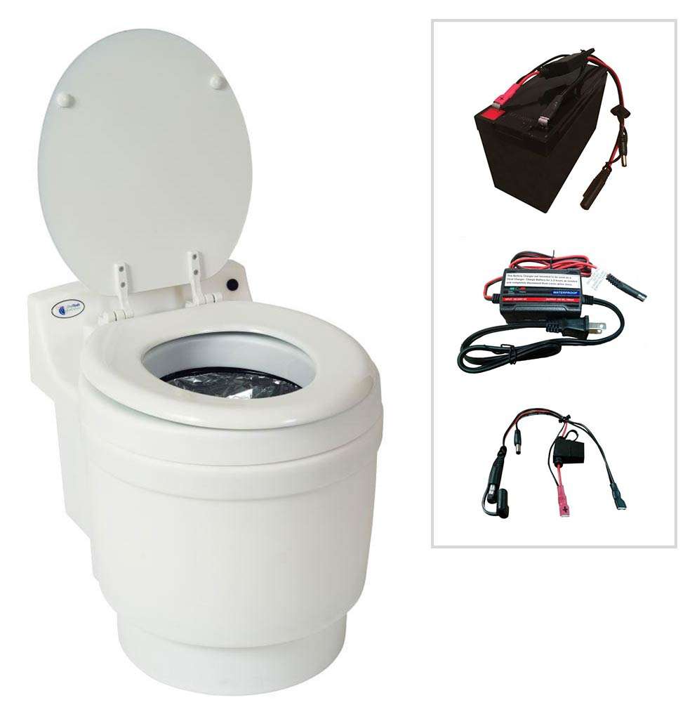 Laveo™ Dry Flush Portable Electric Toilet with Battery & Charger