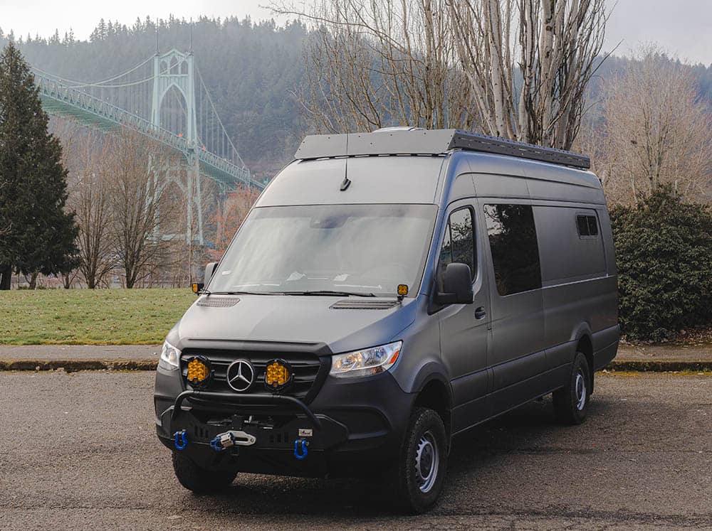 Sprinter 170" EXT adventure van with Flatline Standard Roof Rack