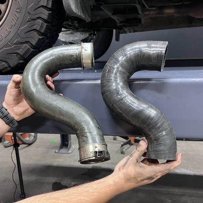 S&B aramid reinforced intercooler pipe vs plastic OEM Sprinter pipe