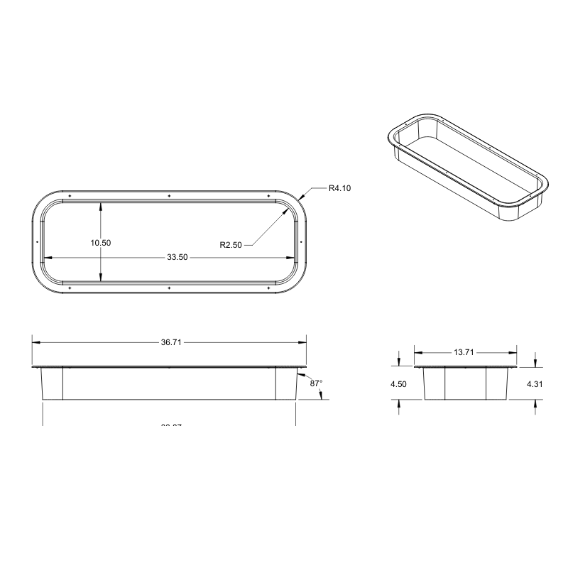 Promaster Custom Rear Half-Slider Window Trim Ring