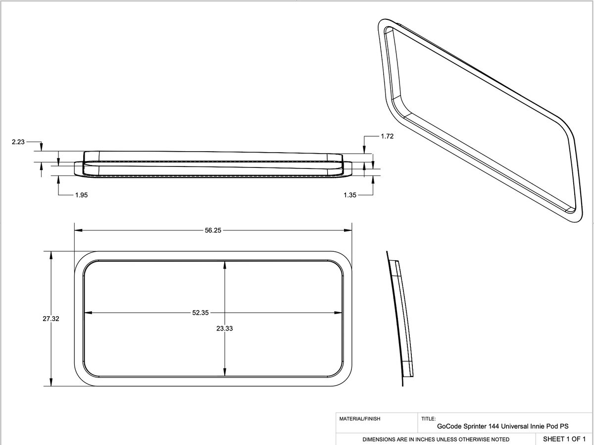 Sprinter 144 Rear Window/Innie Pair