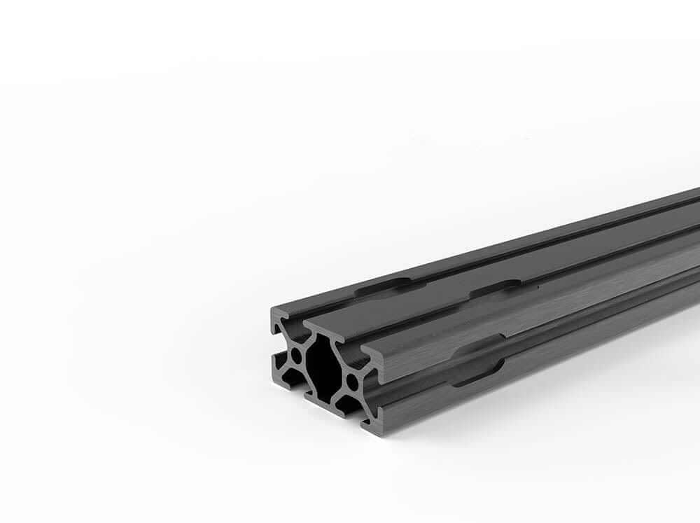 Standard Rack crossbar drop-in hardware slots close-up