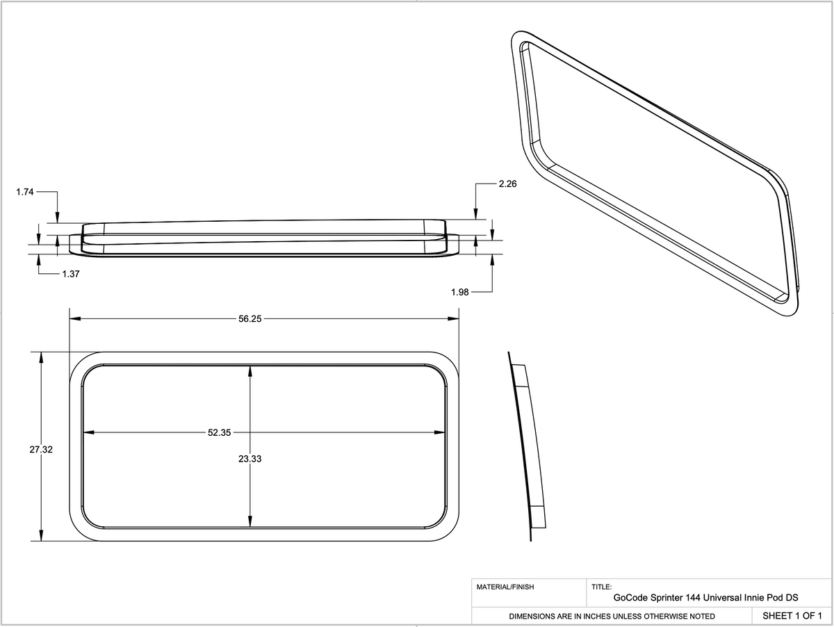 Sprinter 144 Rear Window/Innie Pair
