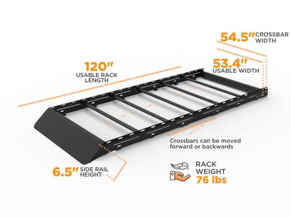 Sprinter 144" Standard Roof Rack dimensions diagram
